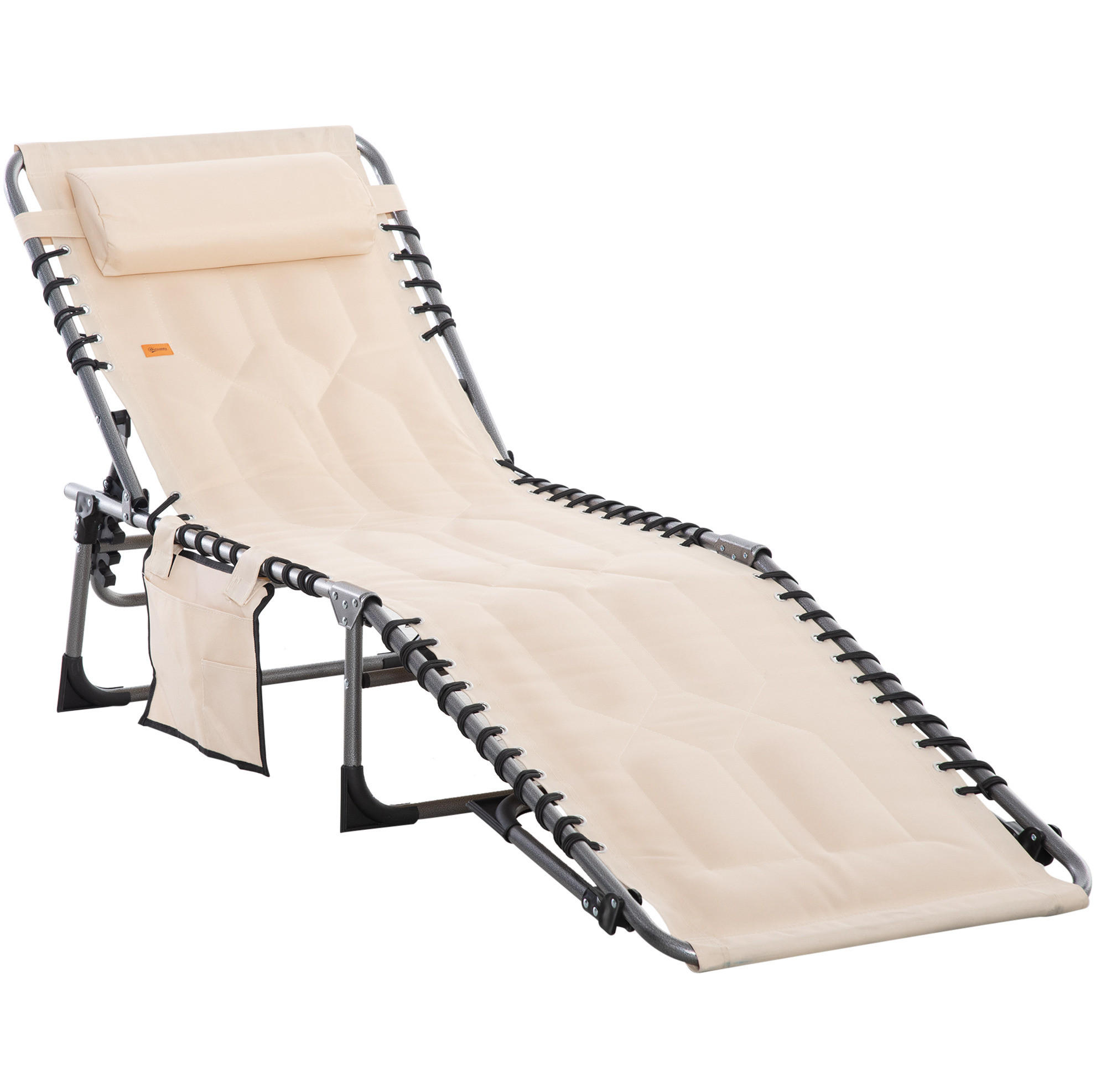 SONNENLIEGE aus Polyester 188x57x30 cm in Beige mit klappbar - Beige, Textil (57/30/188cm) - Modfu