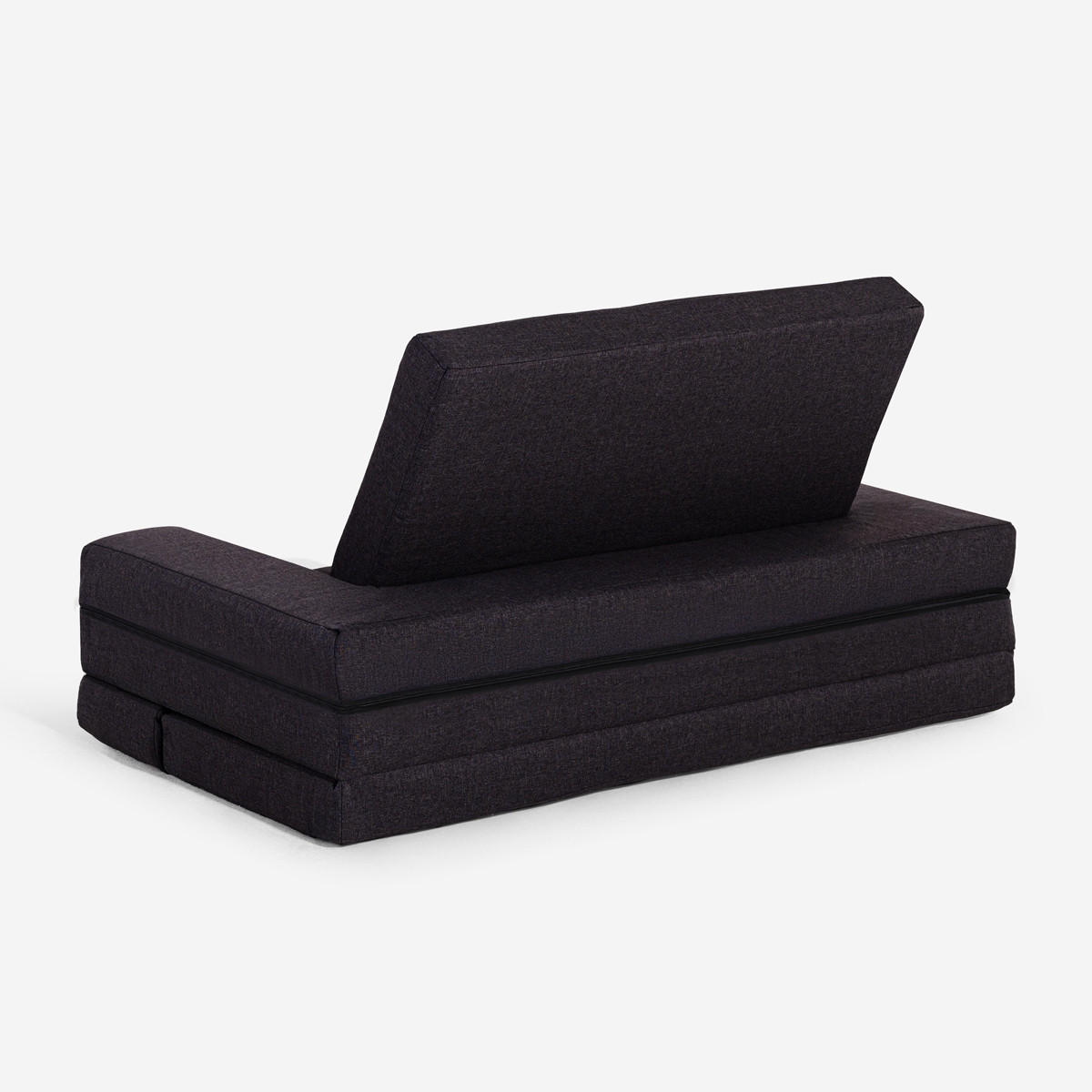 SCHLAFSOFA klappbar Miranda - Schwarz - Schwarz, Textil (134/70/68cm) - Pasmara