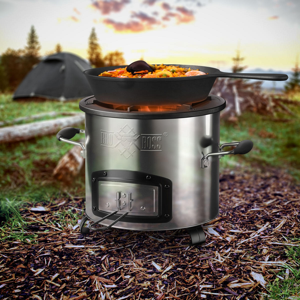 RAKETENOFEN Ø26 cm Silber Edelstahl - Silberfarben, Metall (26/23/35cm) - BBQ Boss