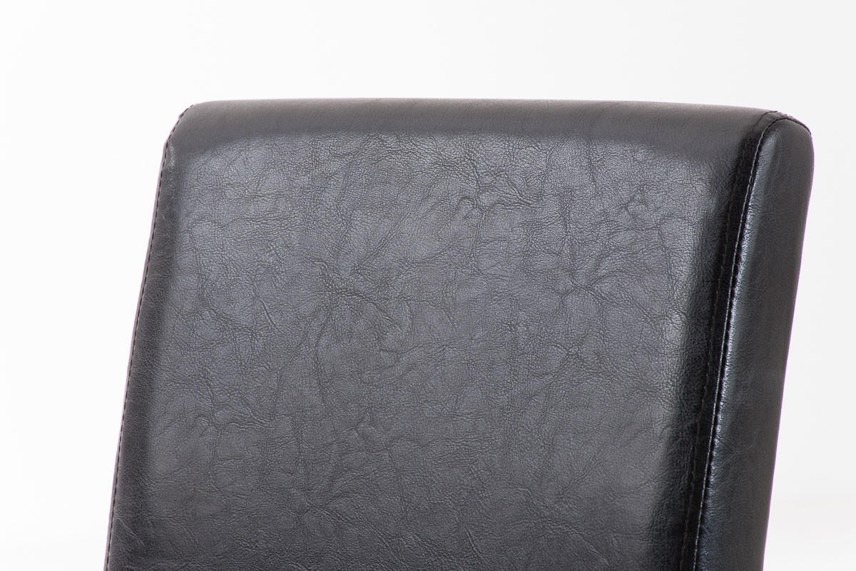 STUHL Lederlook braun - Schwarz/Braun, Holz/Textil (41/91/47cm) - CLP