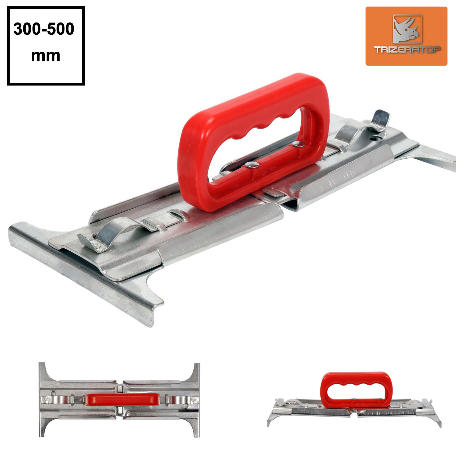 FLIESENHEBER, Plattenheber, Steinheber, Steingreifer, 300 - 500mm bis 40kg - Multicolor, Metall (15/31/9cm) - TRIZERATOP