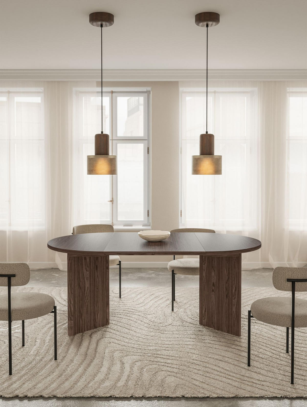 ESSTISCH Selsey Ovo rund, Holzoptik Nussbaum Wisconsin, ausziehbar, 110–190 × 110 cm - Nussbaumfarben, Holzwerkstoff (109.6/109.6/75cm) - Selsey