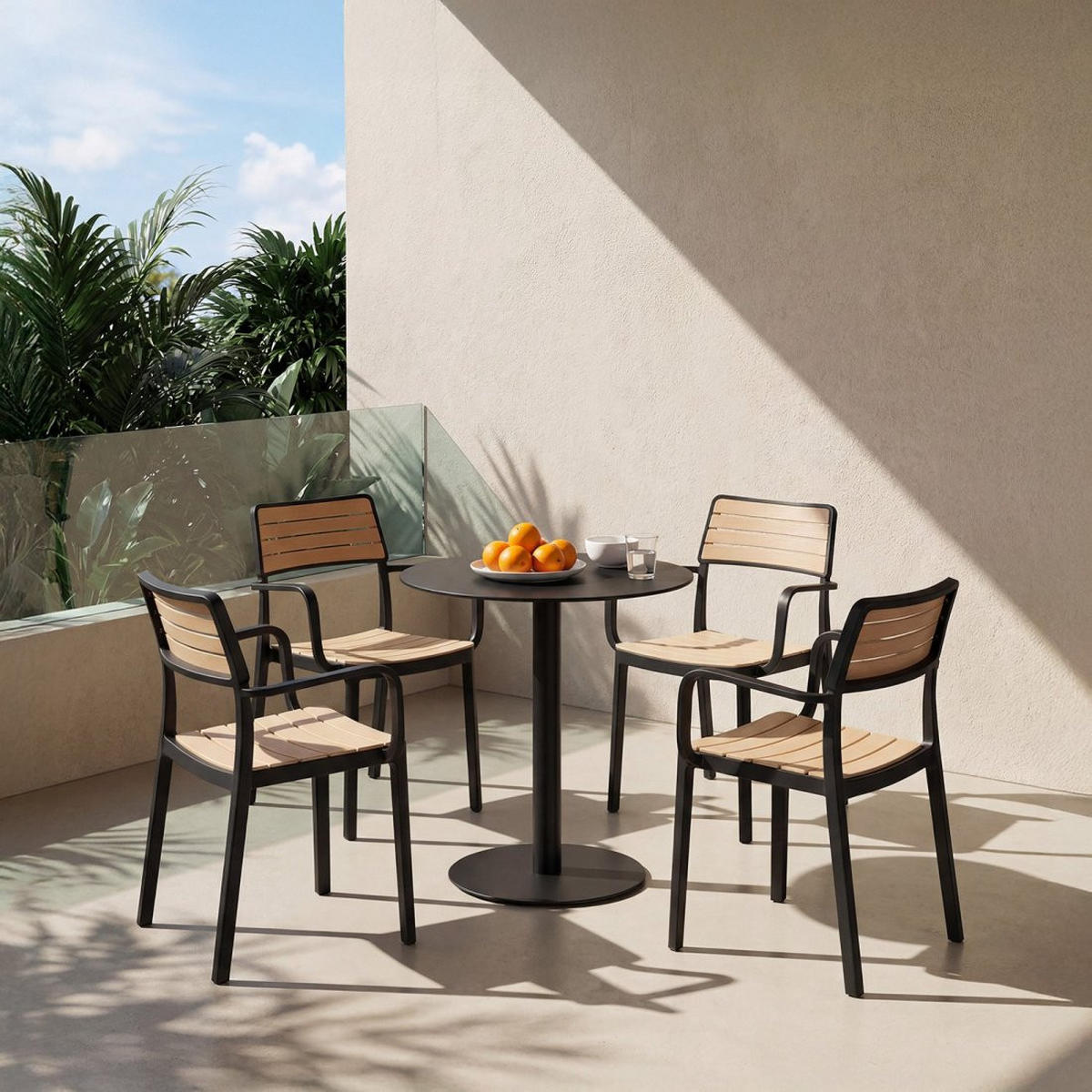 STUHL FÜR DRAUSSEN Hilda Zweifarbig 54 cm x 80 cm - Multicolor, Kunststoff (54/80/54cm) - Klast Home