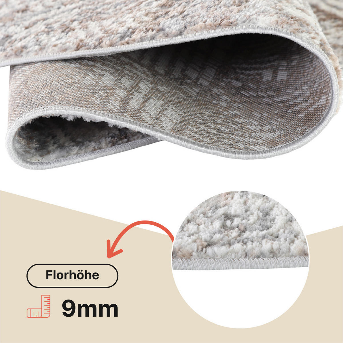 TEPPICH VALLEY Hellgrau Rund 240/240 cm - Hellgrau, Textil (240/240cm) - Tapiso