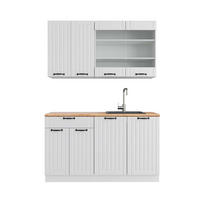 SINGLEKÜCHE Fame-Line Weiß Landhaus/Weiß 140 cm, AP Eiche - Weiß, Holzwerkstoff (140/81.6/60cm) - Vicco