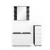 BADMÖBEL-SET Ilias Weiß/Anthrazit 3 Teile, mit Unterschrank 80 cm - Anthrazit/Weiß, Holzwerkstoff (80/60/33cm) - Vicco