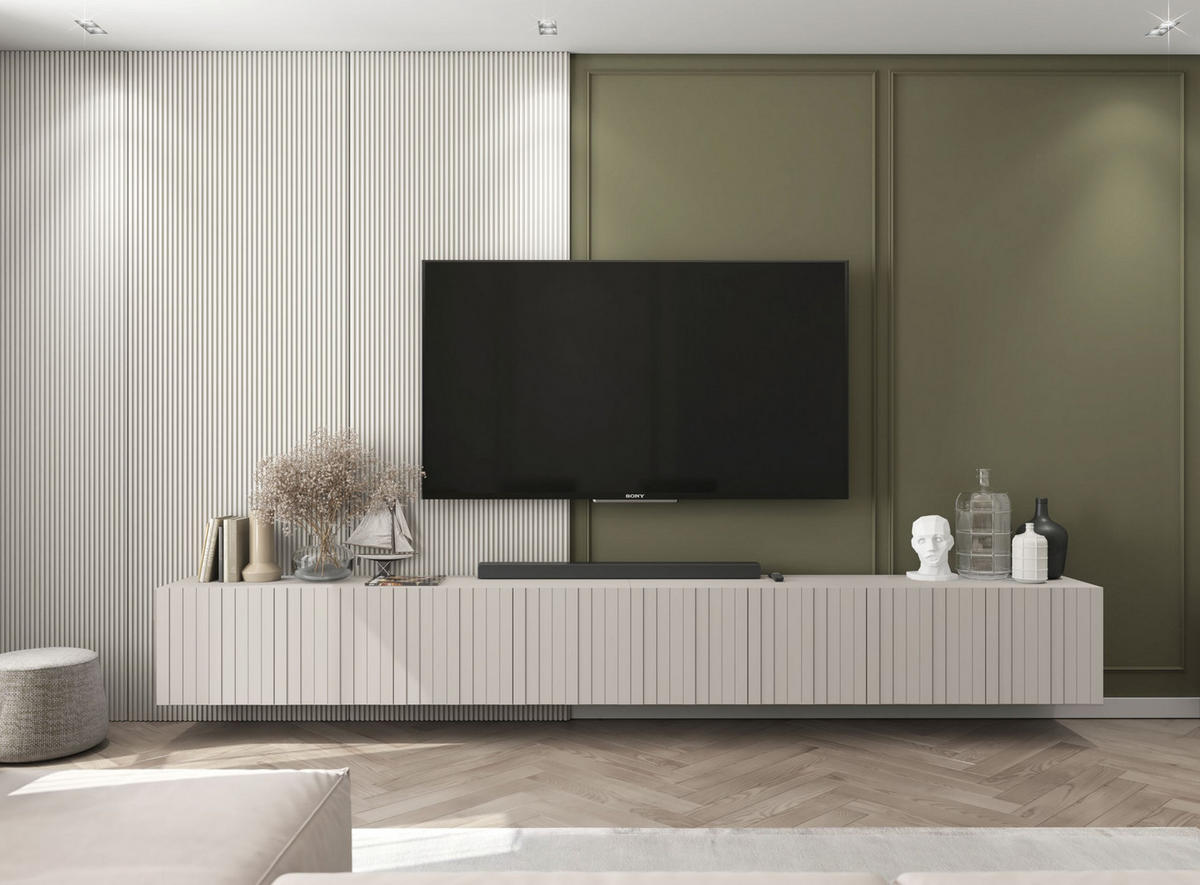 TV-SCHRANK Elpis Kaschmir Matt Glamour 150 cm - Kaschmir, Holzwerkstoff (150/37.5/36.5cm) - Meble Lindner