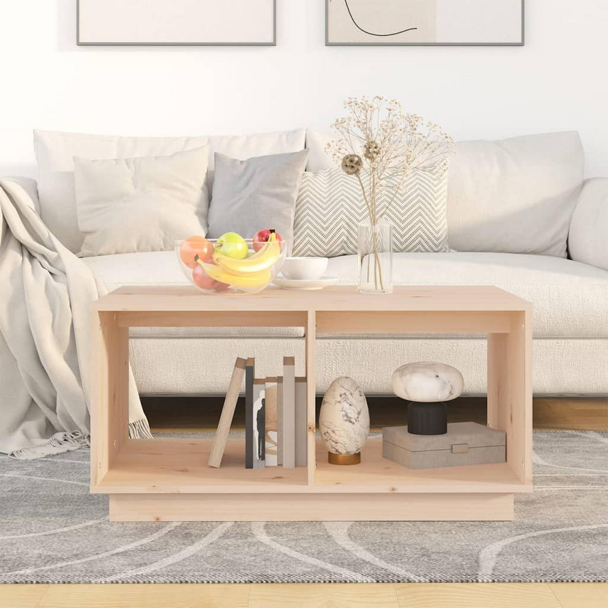 COUCHTISCH 80x50x40 cm Massivholz Kiefer - Braun, Holz (80/50/40cm) - furnicato