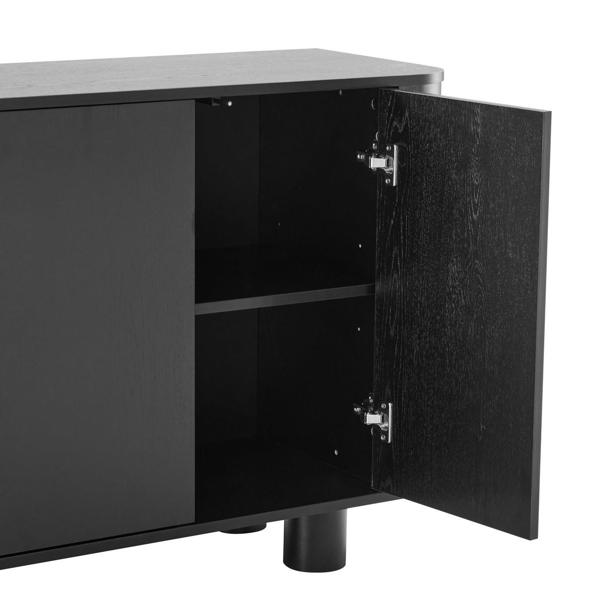 SIDEBOARD 160 cm, schwarzes Holz - Schwarz, Holz (160/75/40cm) - Oviala