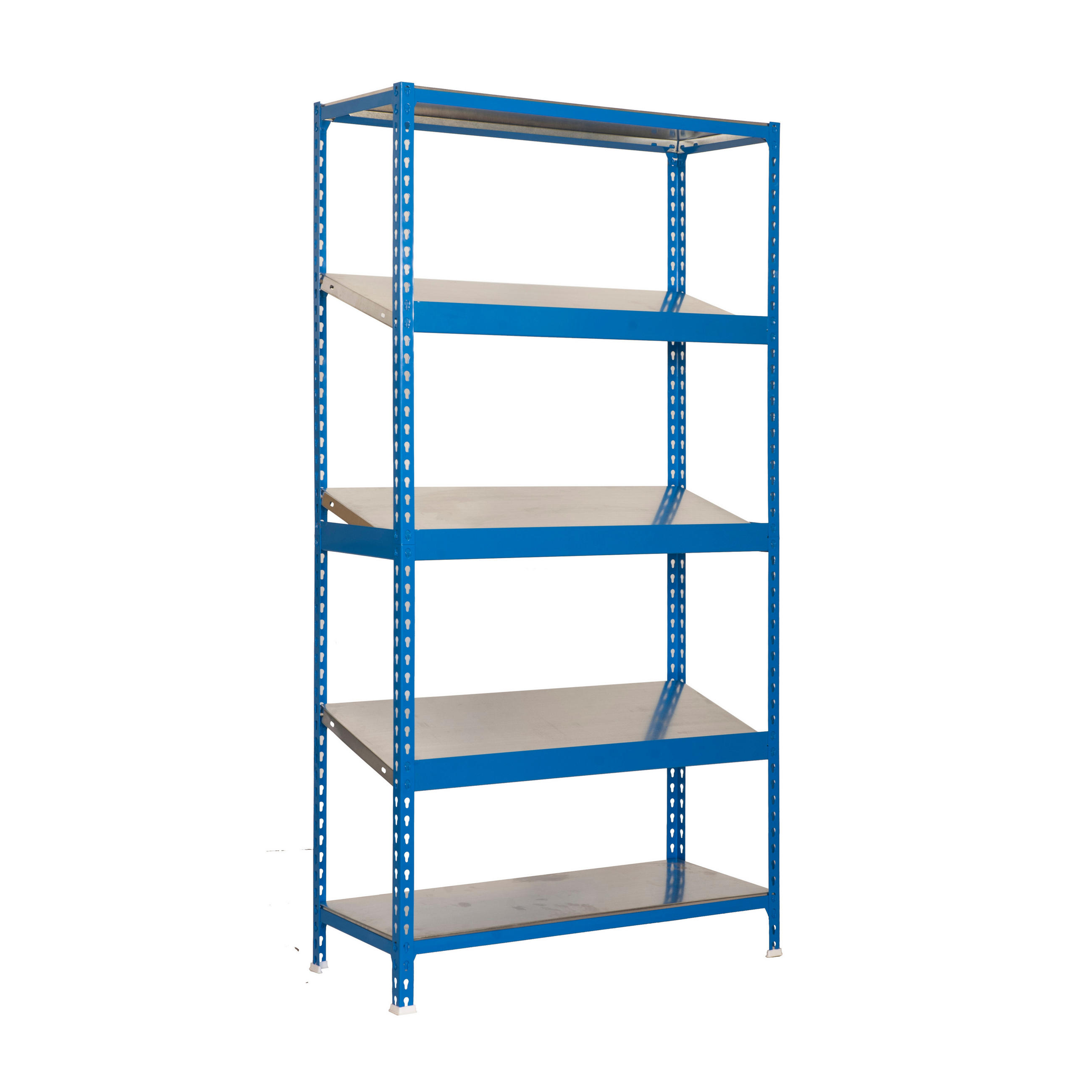 SCHRÄGBODENREGAL DOWA | Stecksystem | HxBxT 200x100x40cm | Fachlast 200kg | Blau - Blau, Metall (100/200/40cm) - PROREGAL