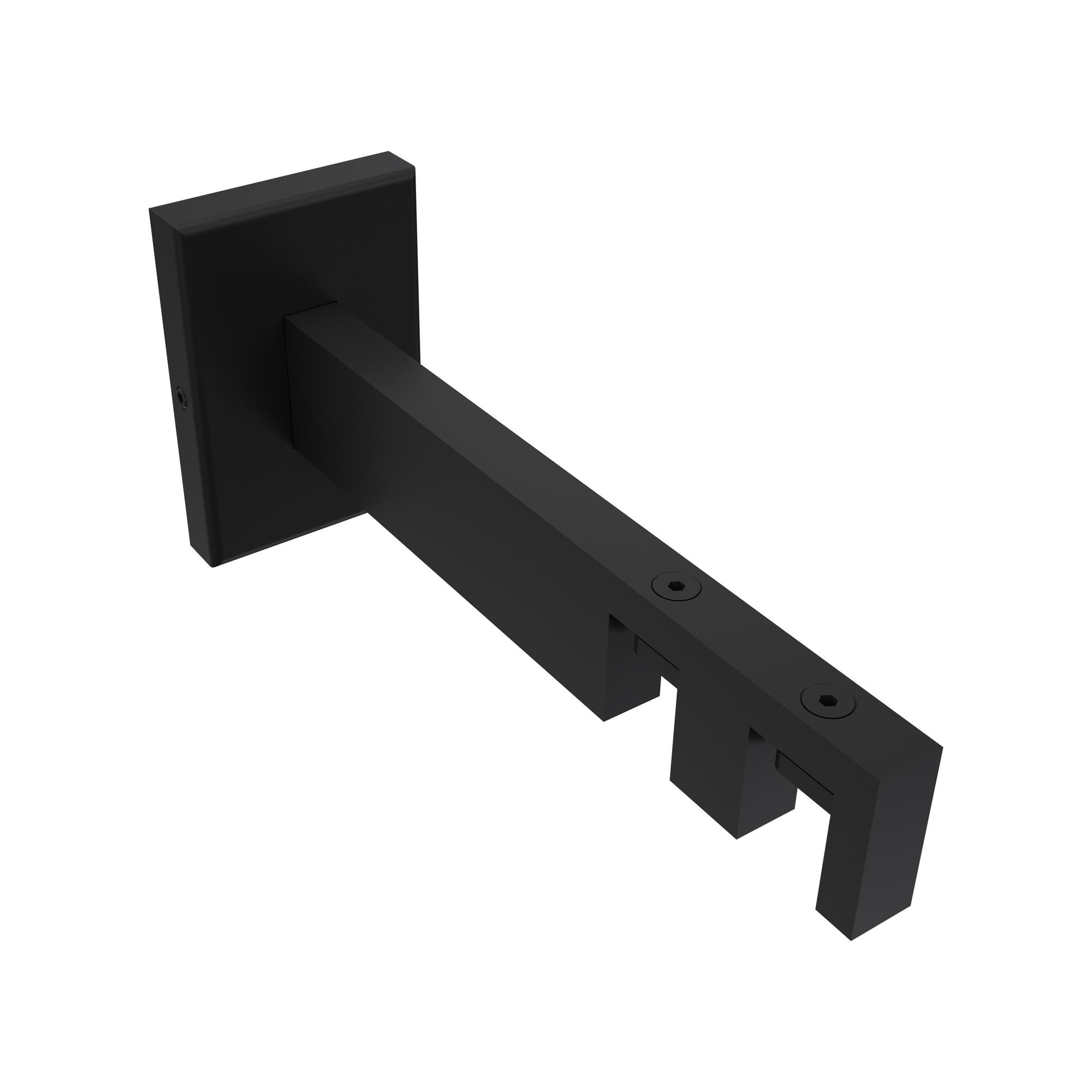 TRÄGER FÜR INNENLAUFSTANGEN 14x35 mm, Smartline 2-läufig lang, Schwarz - Schwarz, Metall (14.5/6.5/4.5cm) - INTERDECO