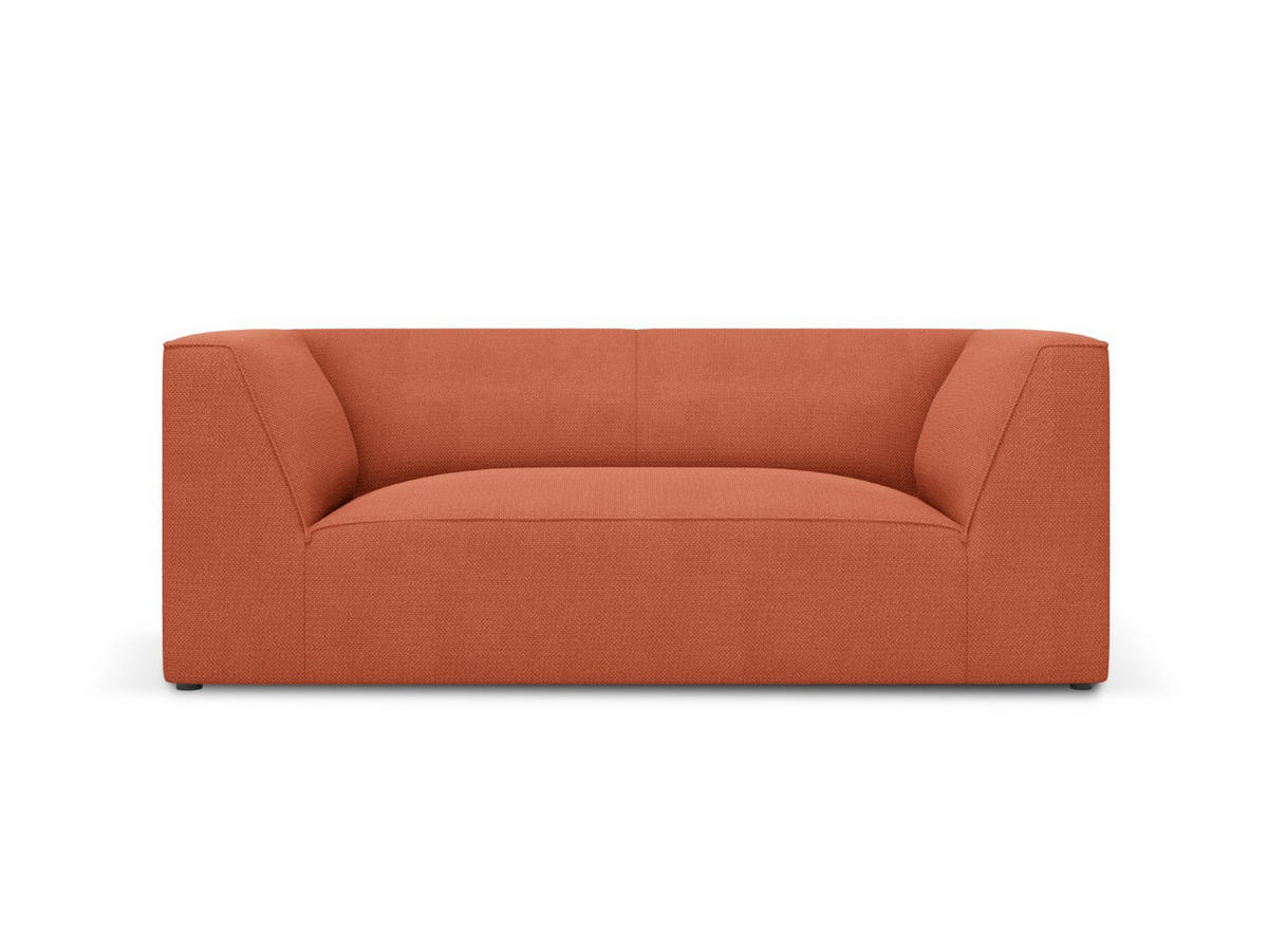 SOFA Ruby aus strukturiertem Stoff koralle 2 Sitzplätze - Koralle, Textil (174/69/93cm) - Micadoni