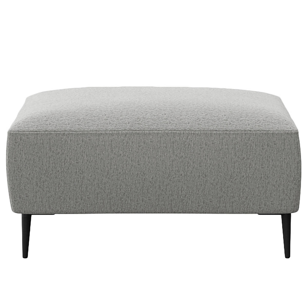 POLSTERHOCKER - Hellgrau/Schwarz, Textil/Metall (90/45/60cm) - home24