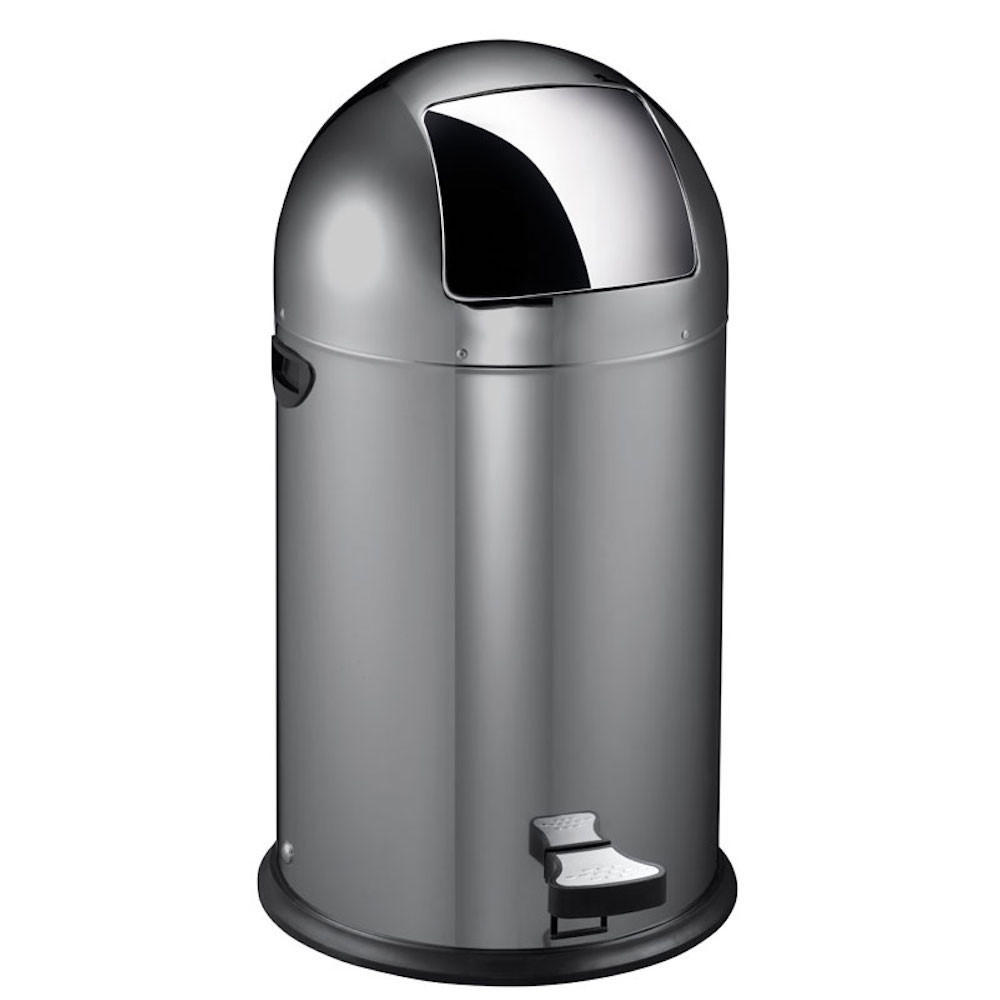 MÜLLEIMER Stilvoller Eleganter Mit Starkem Fußpedal und Verzinktem Inneneimer 33 Liter 70 x 35 cm Grau - Grau, Metall (38/70/43.5cm) - PROREGAL