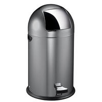 MÜLLEIMER Stilvoller Eleganter Mit Starkem Fußpedal und Verzinktem Inneneimer 33 Liter 70 x 35 cm Grau - Grau, Metall (38/70/43.5cm) - PROREGAL