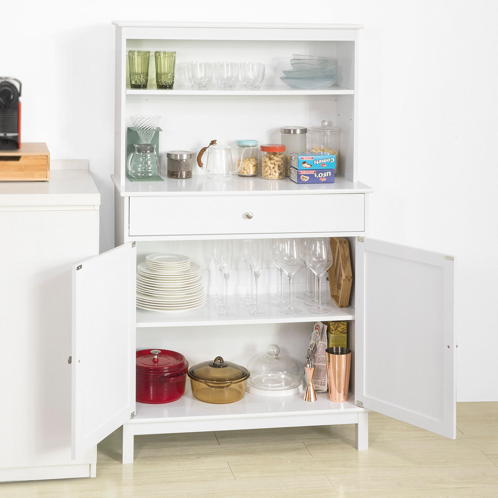 KÜCHENSCHRANK Weiß - Weiß, Holzwerkstoff (90/148/40cm) - SoBuy