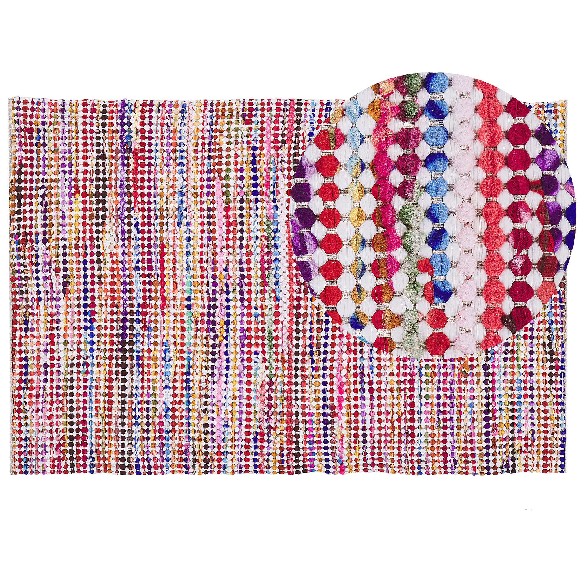 KURZFLOR-TEPPICH Bunt 160/230 cm Belen - Blau/Pink, Textil (160/230cm) - Beliani