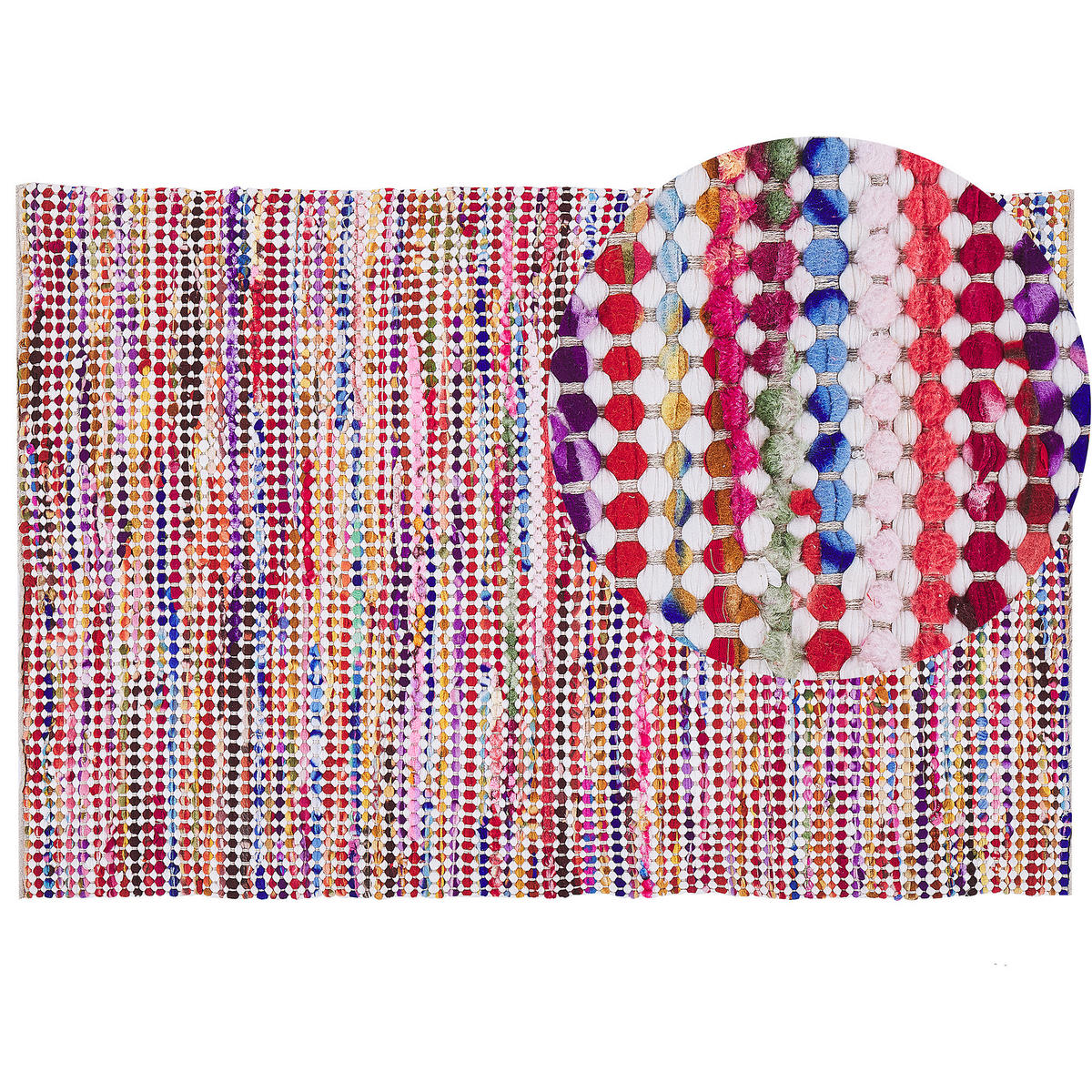 KURZFLOR-TEPPICH Bunt 160/230 cm Belen - Blau/Pink, Textil (160/230cm) - Beliani