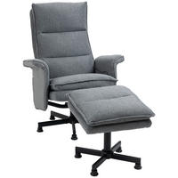 MASSAGESESSEL mit Fußhocker, Grau - Grau, Kunststoff (93/99/78cm) - HOMCOM