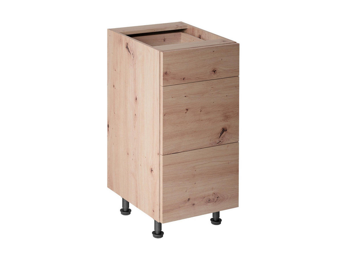 UNTERSCHRANK 40 cm – Nexa D40S3 – Beige / Push-to-Open-System - Beige, Holzwerkstoff (40/82/47cm) - ROYAL24_MARKT