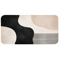 KÚPEĽŇOVÁ PREDLOŽKA Abstraktné - Japonské - Béžové - Moderné 120x60 cm - čierna/béžová, textil/plast (120/60cm) - OnlyWow