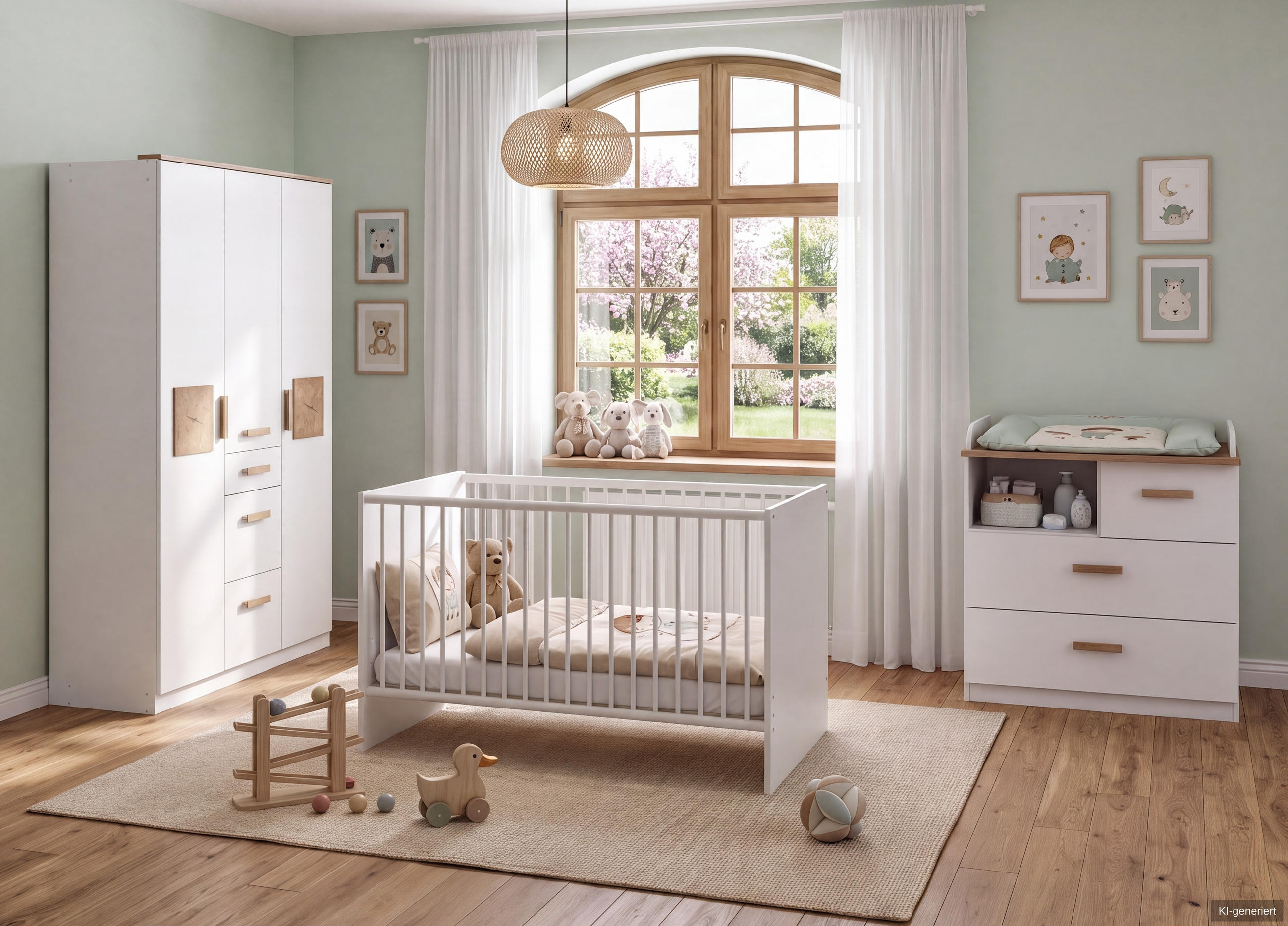 luma-home Babyzimmer-Set Weiß 135x199x58 cm