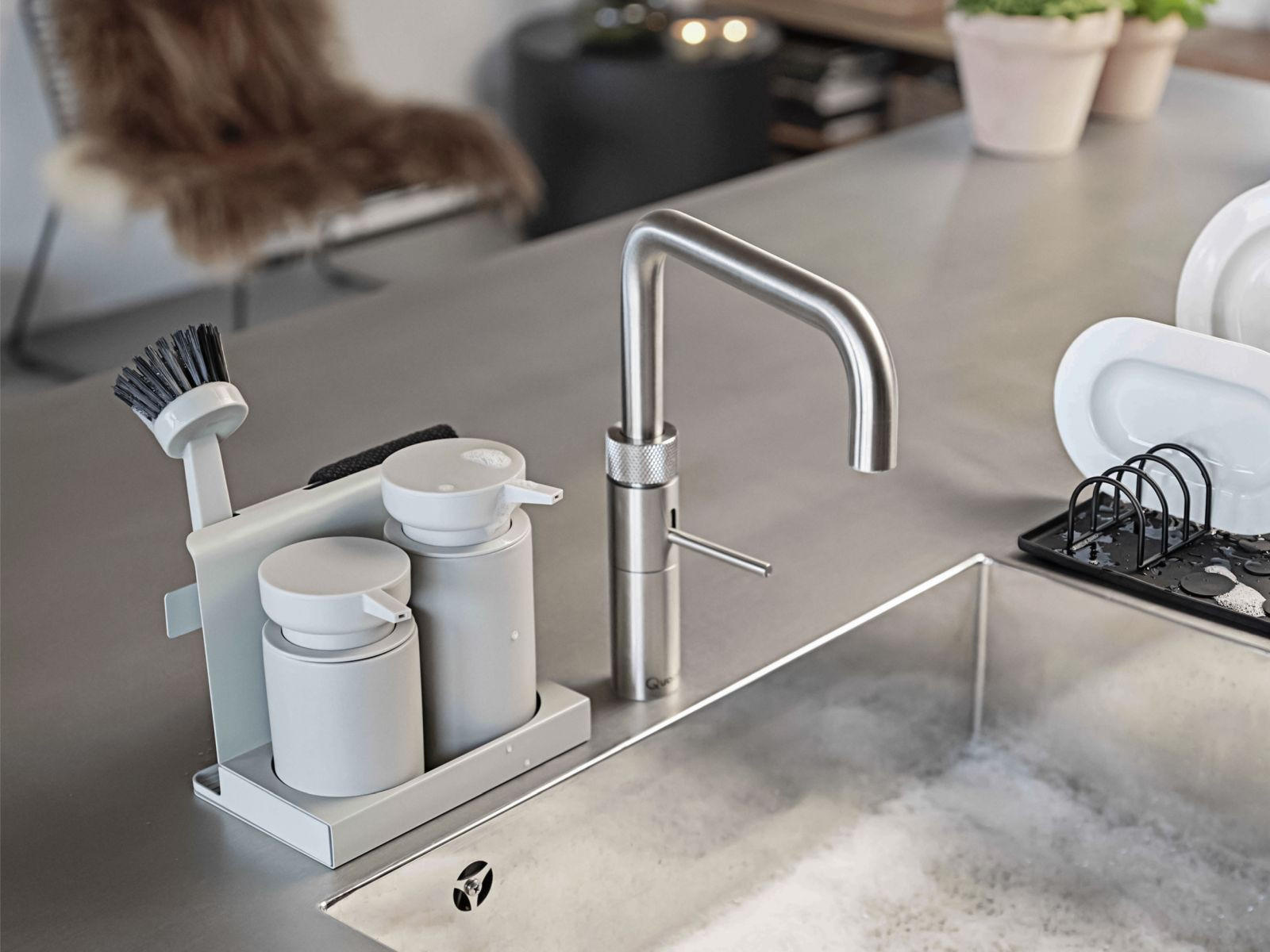 GESCHIRRSPÜLSET Diish grau (5-teilig) - Grau, Metall (12/26/18cm) - Zone Denmark
