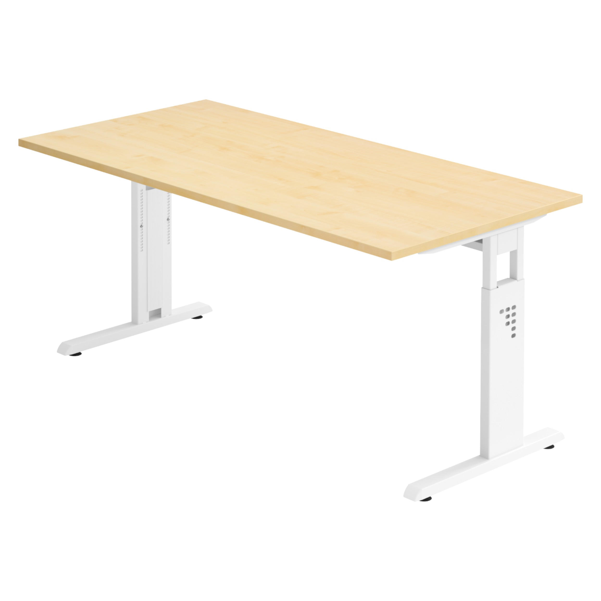 bümö Schreibtisch Ahorn, Weiß 160x74x80 cm