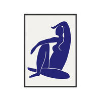 POSTER mit Rahmen Affordable Art Prints - Figure Bleu - Blau/Schwarz, Holz/Papier (70/100cm) - Poster&Frame