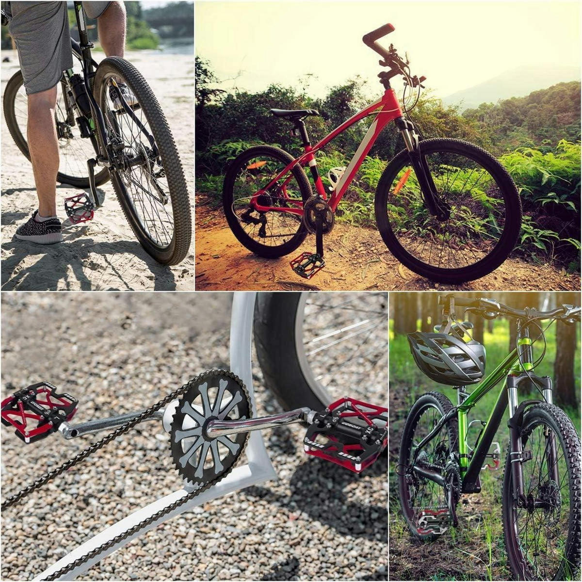FAHRRADPEDALE MTB rutschfest CNC Aluminiumlegierung rot - Multicolor, Metall (10.5/2.5/11.5cm)