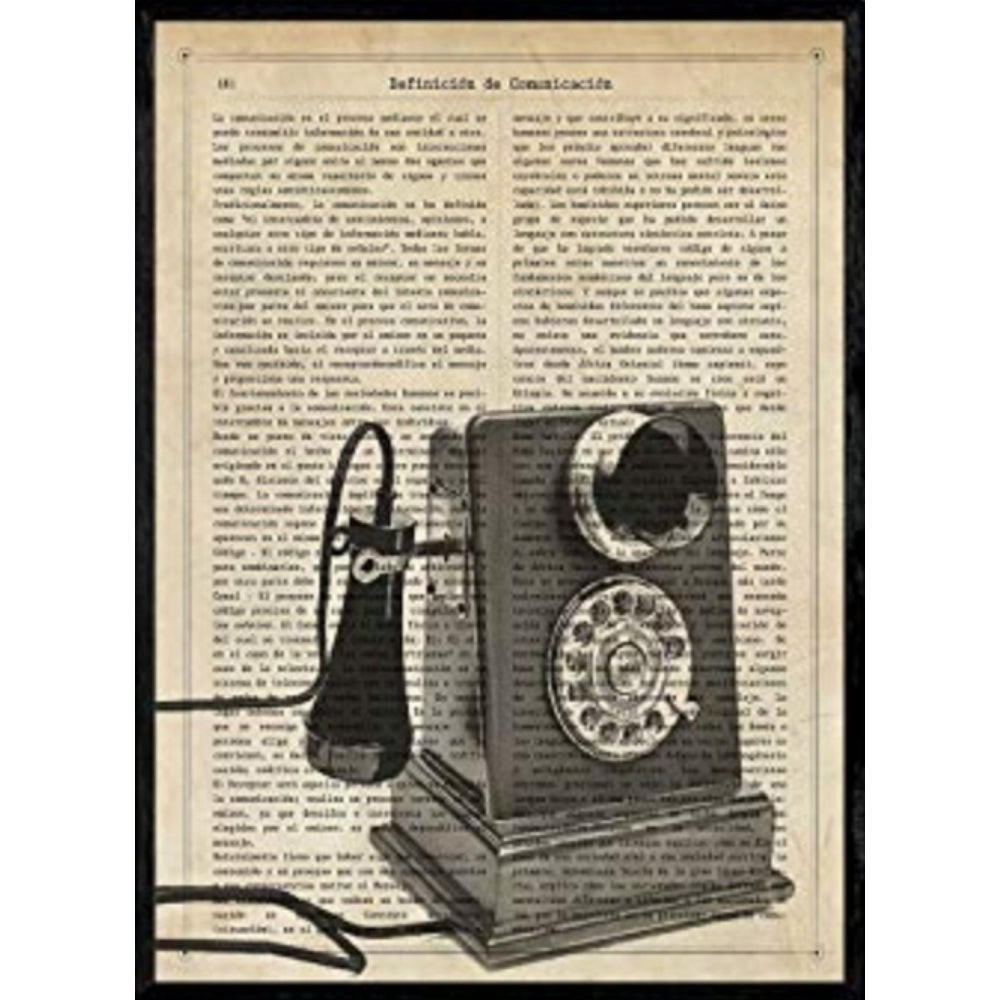POSTER Vintage Telefon Mit Nummernscheibe A4 Rahmenlos - Klar, Papier (29.7/5/21cm) - Nacnic