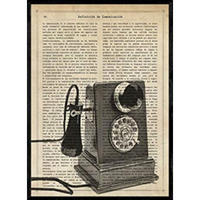 POSTER Vintage Telefon Mit Nummernscheibe A4 Rahmenlos - Klar, Papier (29.7/5/21cm) - Nacnic
