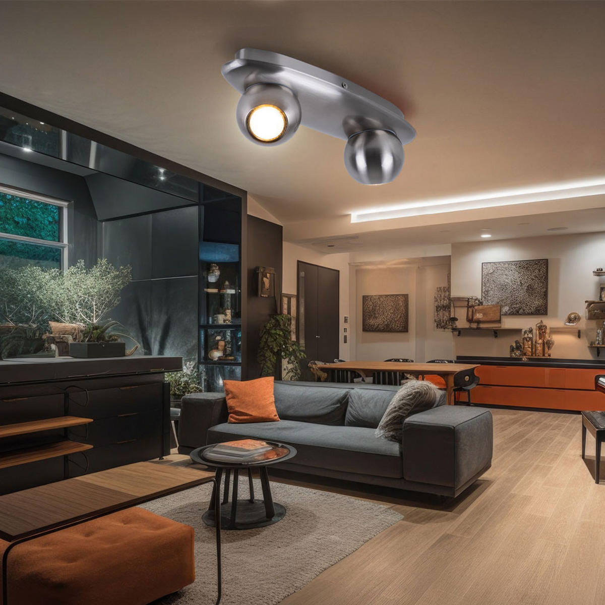 LED DECKENLEUCHTE Norbello Silber Metall - Silberfarben, Metall (32/10/10cm)