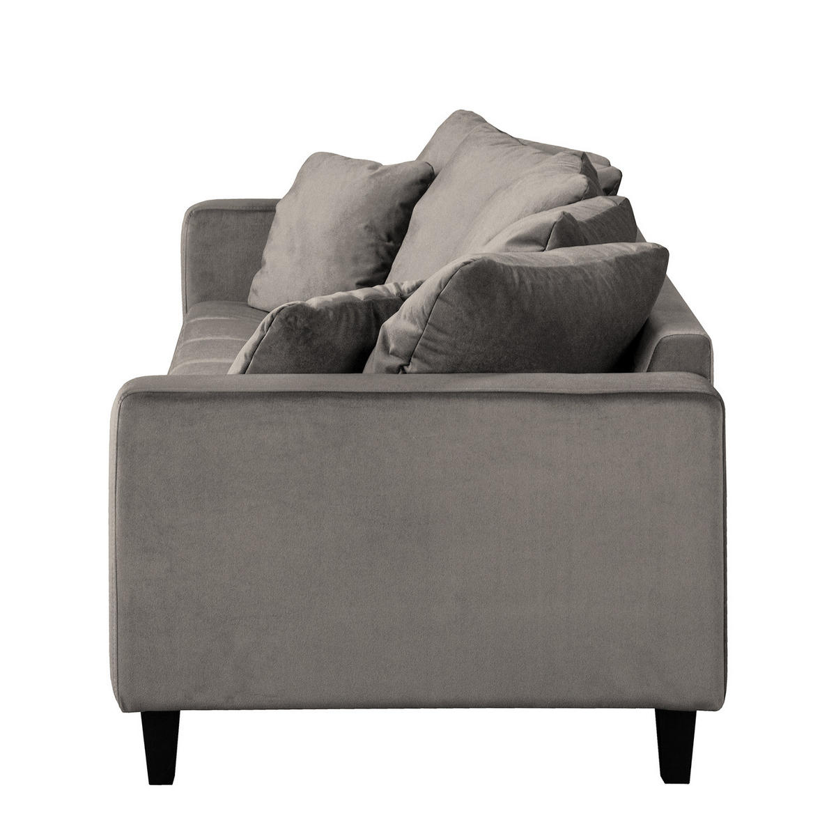 3-SITZER SOFA - Samt - Grau, Textil (228/85/90cm) - home24