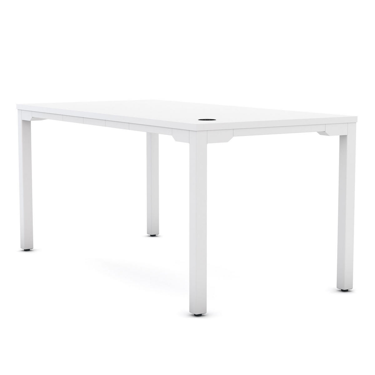 SCHREIBTISCH Höhenverstellbarer Schreibtisch Piacetta Signalweiß Signalweiß 180/80/73-118cm - Weiß, Holzwerkstoff/Metall (80/180/125cm) - ASSMANN