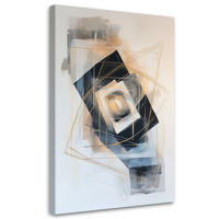 LEINWANDBILD Abstraktion Formen Geometrie Beige 80x120cm - Grau, Textil (80/120cm) - Feeby