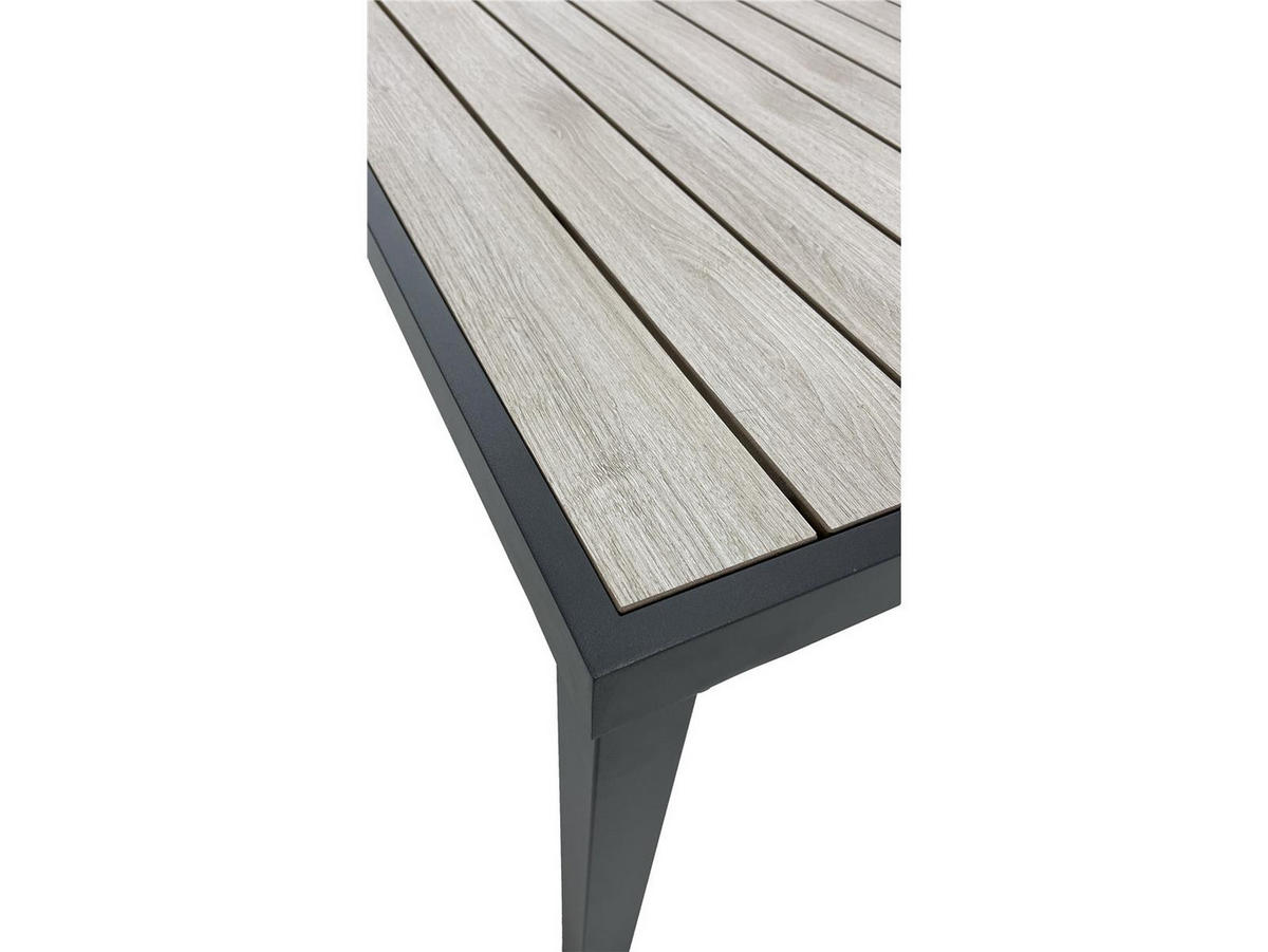 DINING-LOUNGE-SET Rialto Anthrazit/Holzoptik/Hellgrau 6-teilig 160/84/68 cm - Anthrazit, Kunststoff - bellavista - Home & Garden