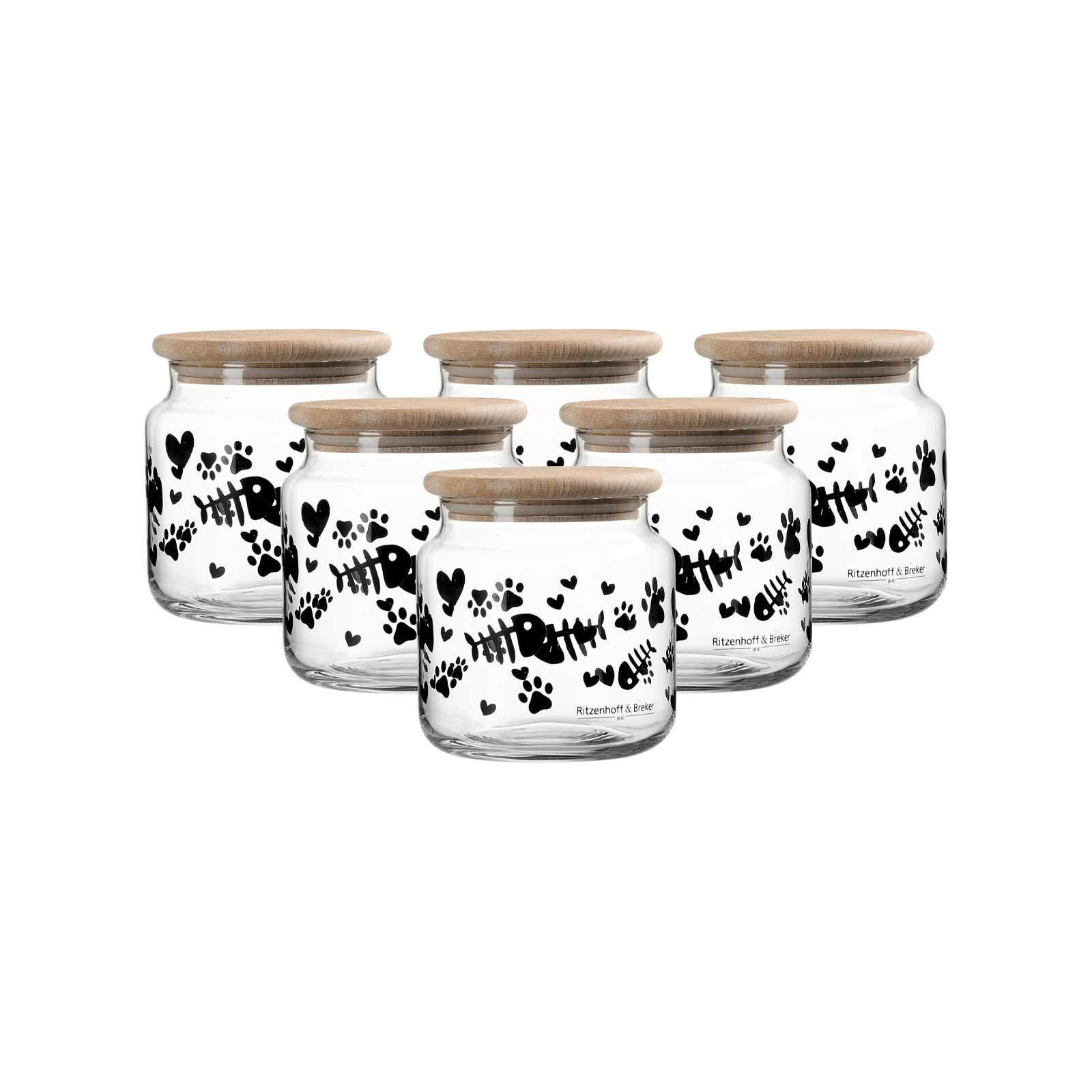 LECKERLI-DOSEN MIT DECKEL Mika Cat transparent ø 10 cm 6er Set - Transparent, Glas (10/11/10cm) - Ritzenhoff Breker