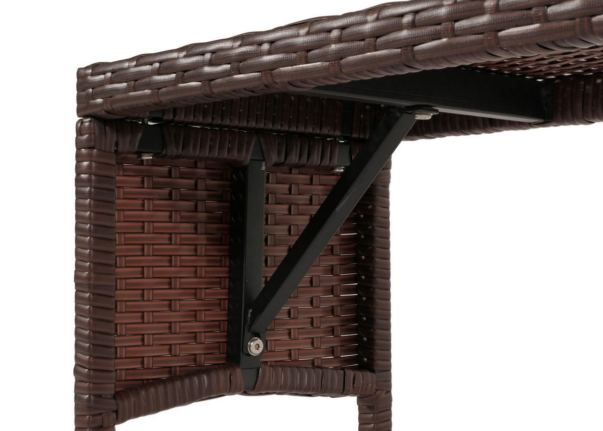 SITZBANK Poly-Rattan 35x112x30cm Braun - Creme/Braun, Metall (112/35/30cm) - PROREGAL