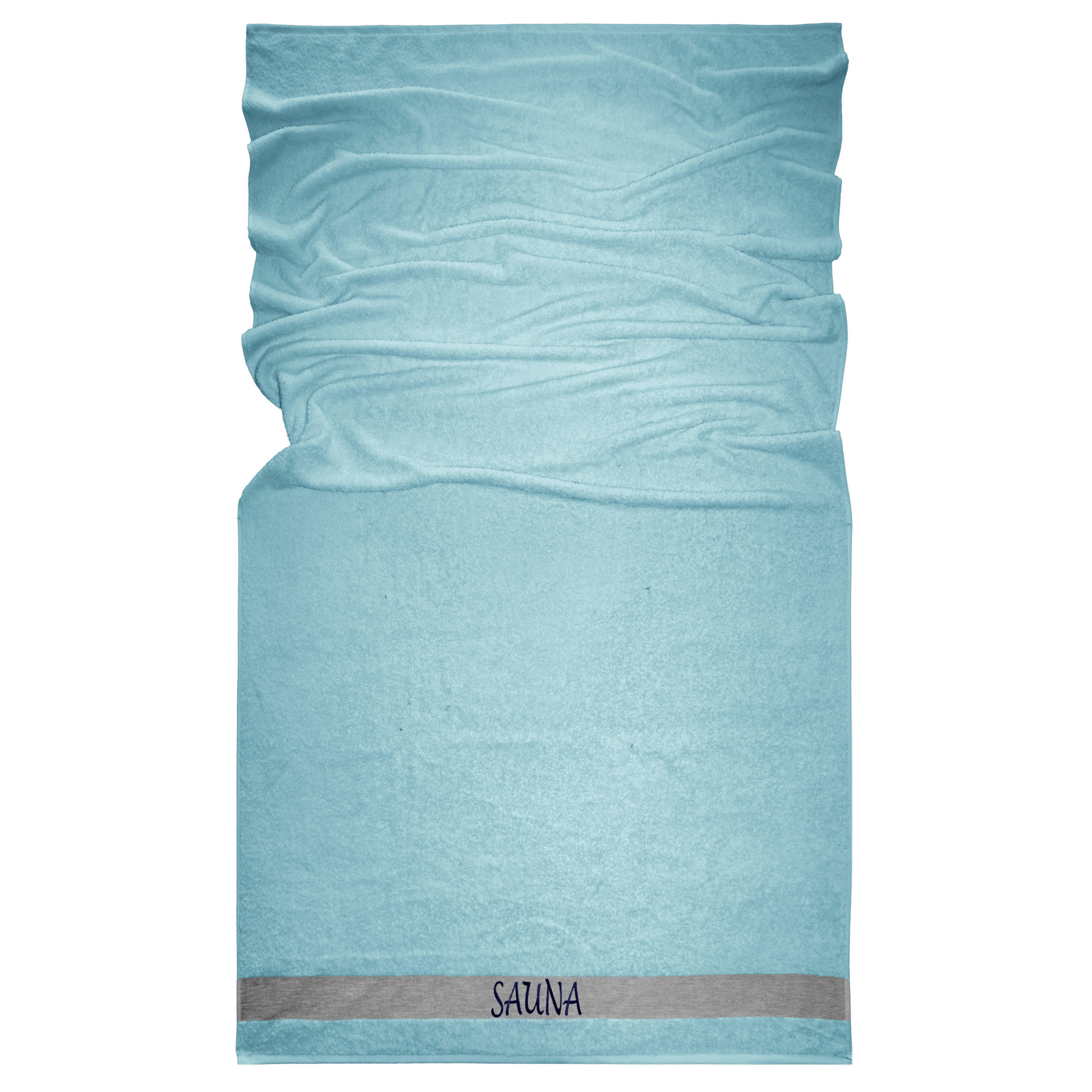 SAUNAHANDTUCH Lima Pastellblau 100x200 cm - Pastellblau, Naturmaterialien (100/200cm) - Lashuma