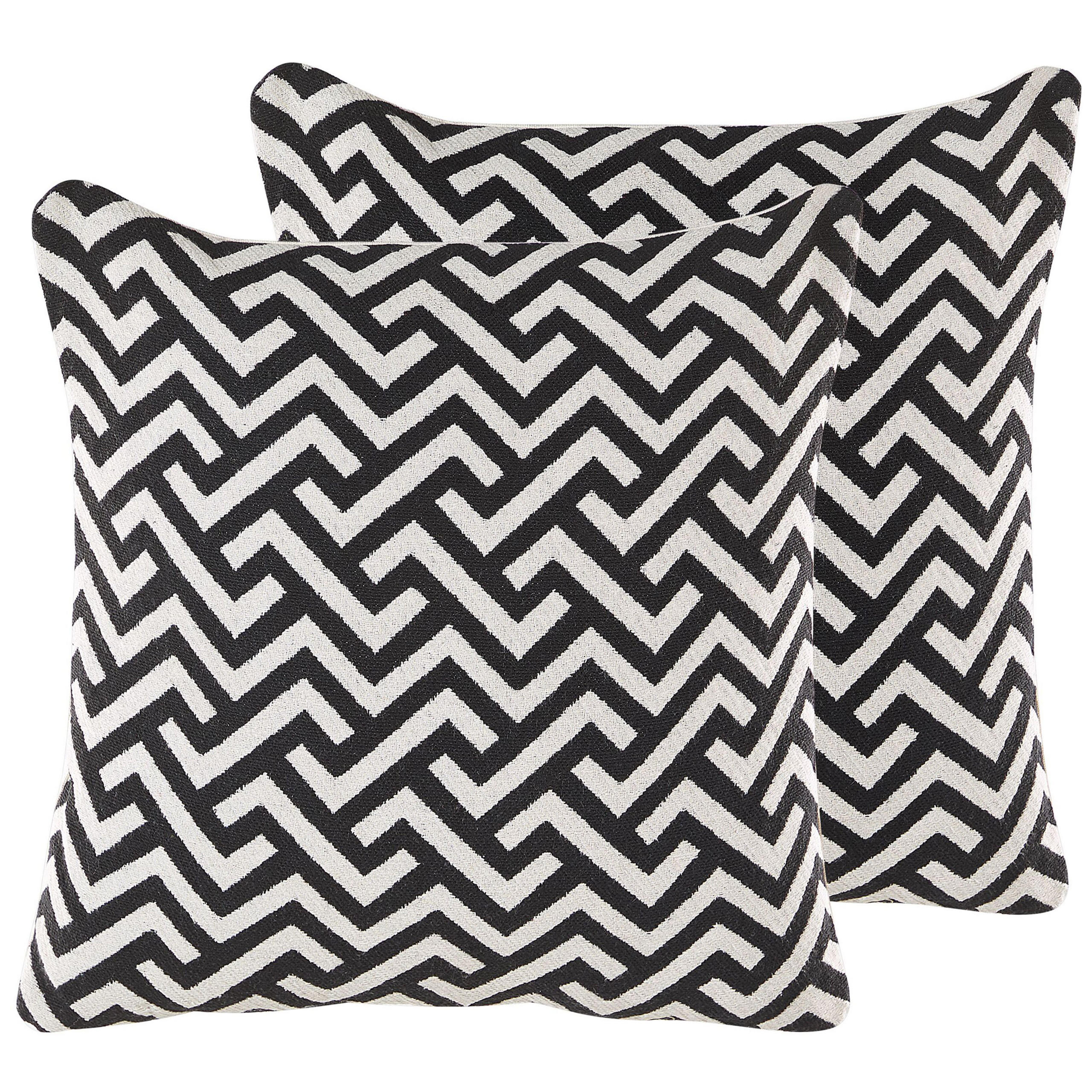 DEKOKISSEN 2er-Set Weiß 45/45 cm Salizar - Weiß, Textil (45/45cm) - Beliani
