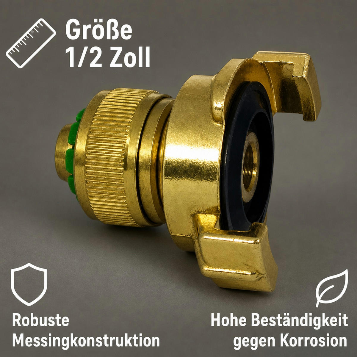 SCHLAUCH Schnellkupplung Messing - Messingfarben, Metall (7/6/8cm) - BONI-SHOP