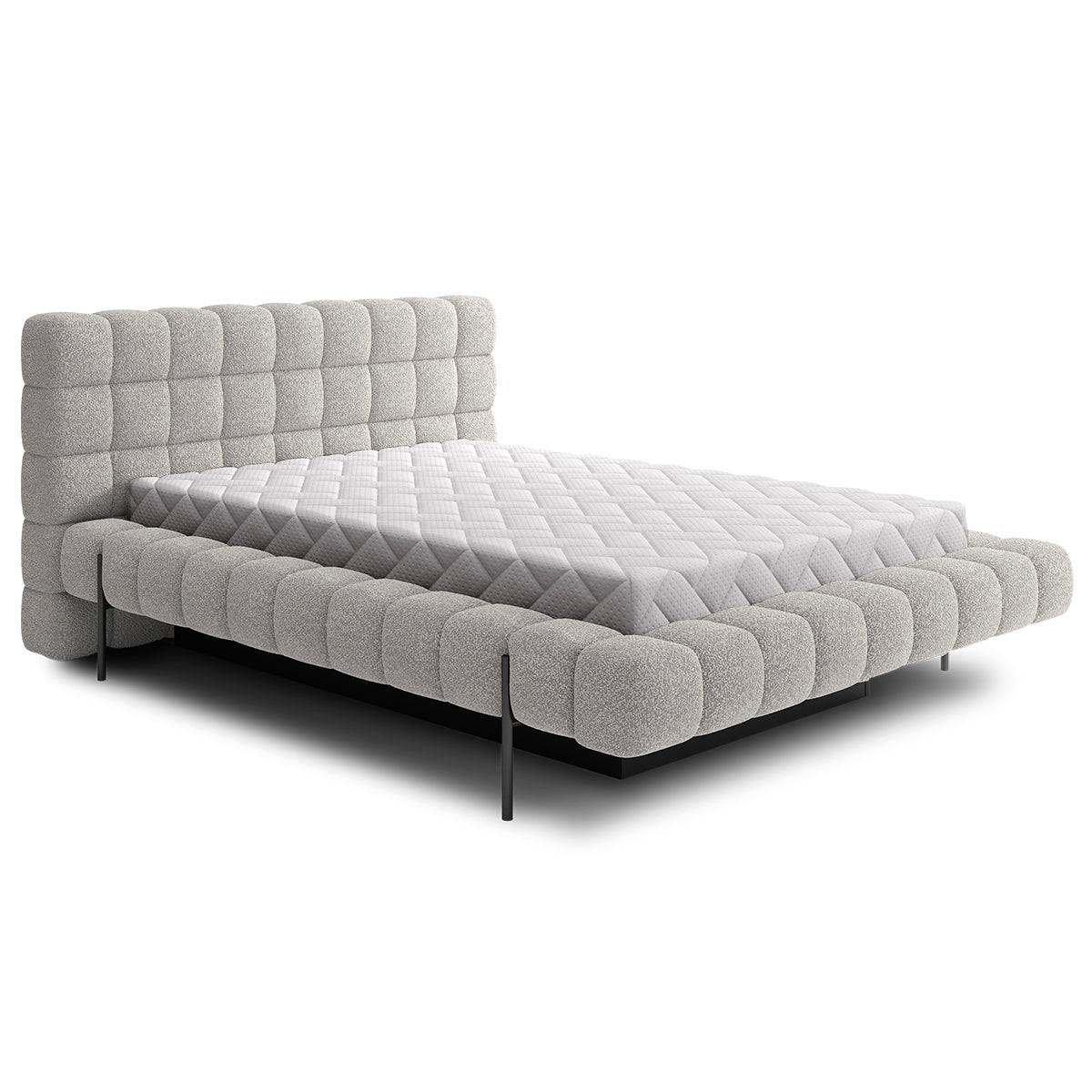 BOXBETT 160/200 Ezio Grau - Grau, Holz (160/200cm) - Petits-meubles