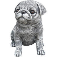 STEINFIGUR Mops klein, Frostfest, Steinguss - Grau, Stein (12/15/13cm) - stoneandstyle