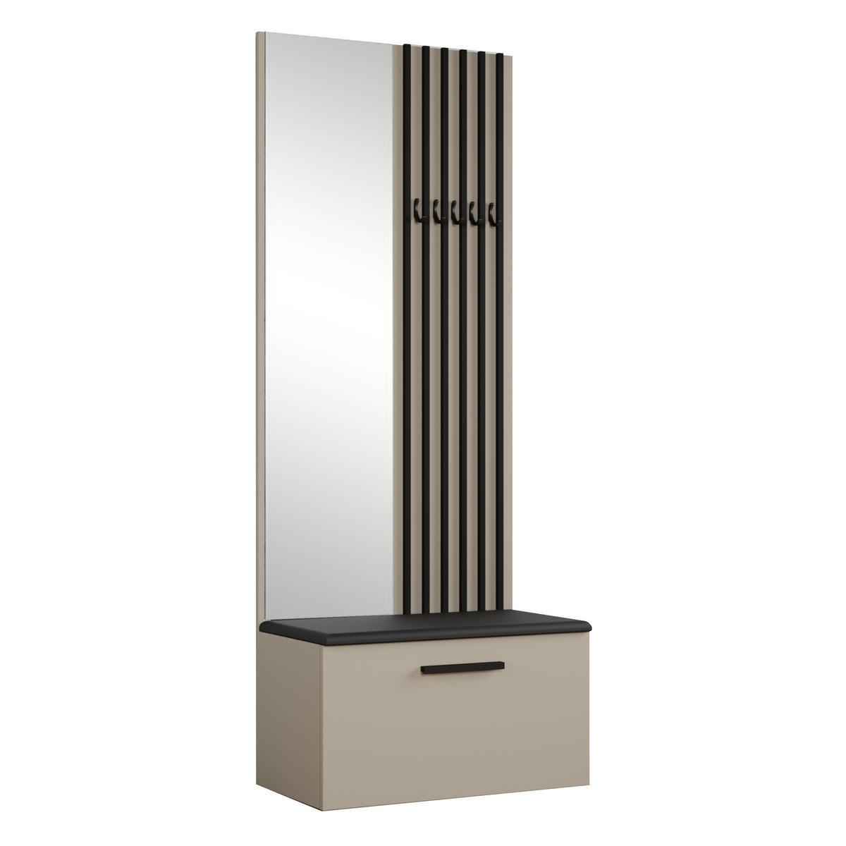 GARDEROBENSCHRANK MODULO 80,6/204/40 cm Modern Garderobe-Set Kaschmir - Kaschmir/Schwarz, Holzwerkstoff (80.6/204/40cm) - MASSENO