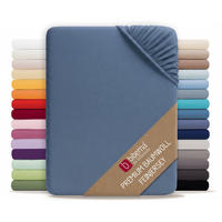 SPANNBETTTUCH Premium Jersey azurblau, 90x190 cm - 100x200 cm - Blau, Textil (100/200cm) - biberna
