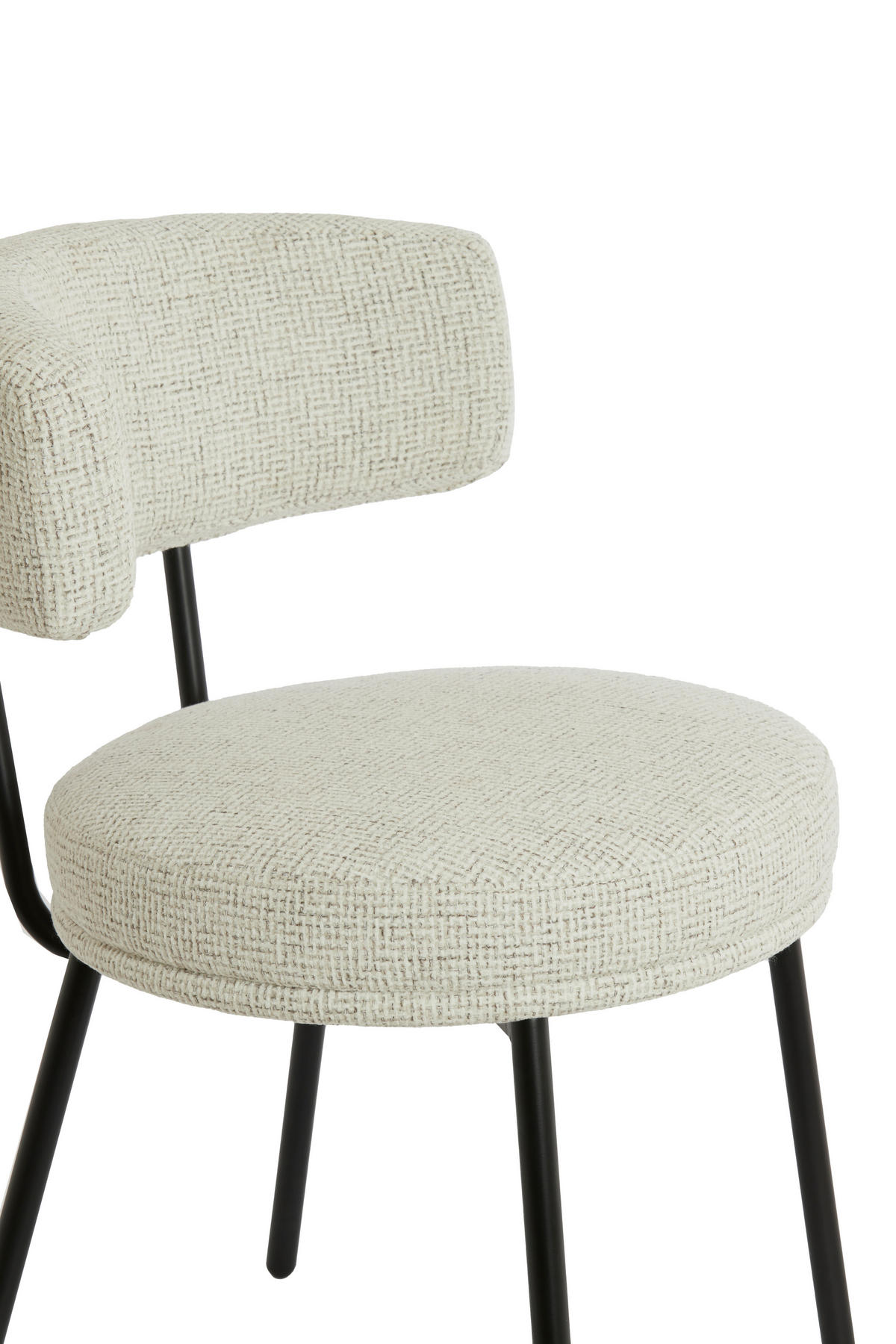 ESSZIMMERSTUHL Harvie Weiß 57/55/77 cm - Weiß, Textil (55/77/57cm) - Light & Living