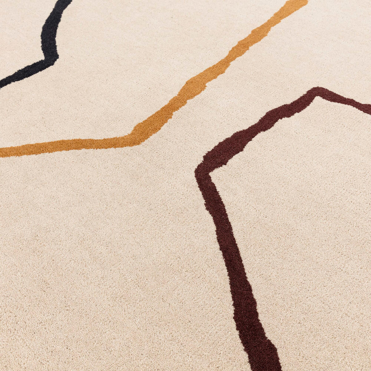 TEPPICH Schurwolle handgetuftet mit Linienmuster ELAN-Omont, Bunt 160x230 cm - Multicolor, Textil (160/230cm) - KADIMA DESIGN
