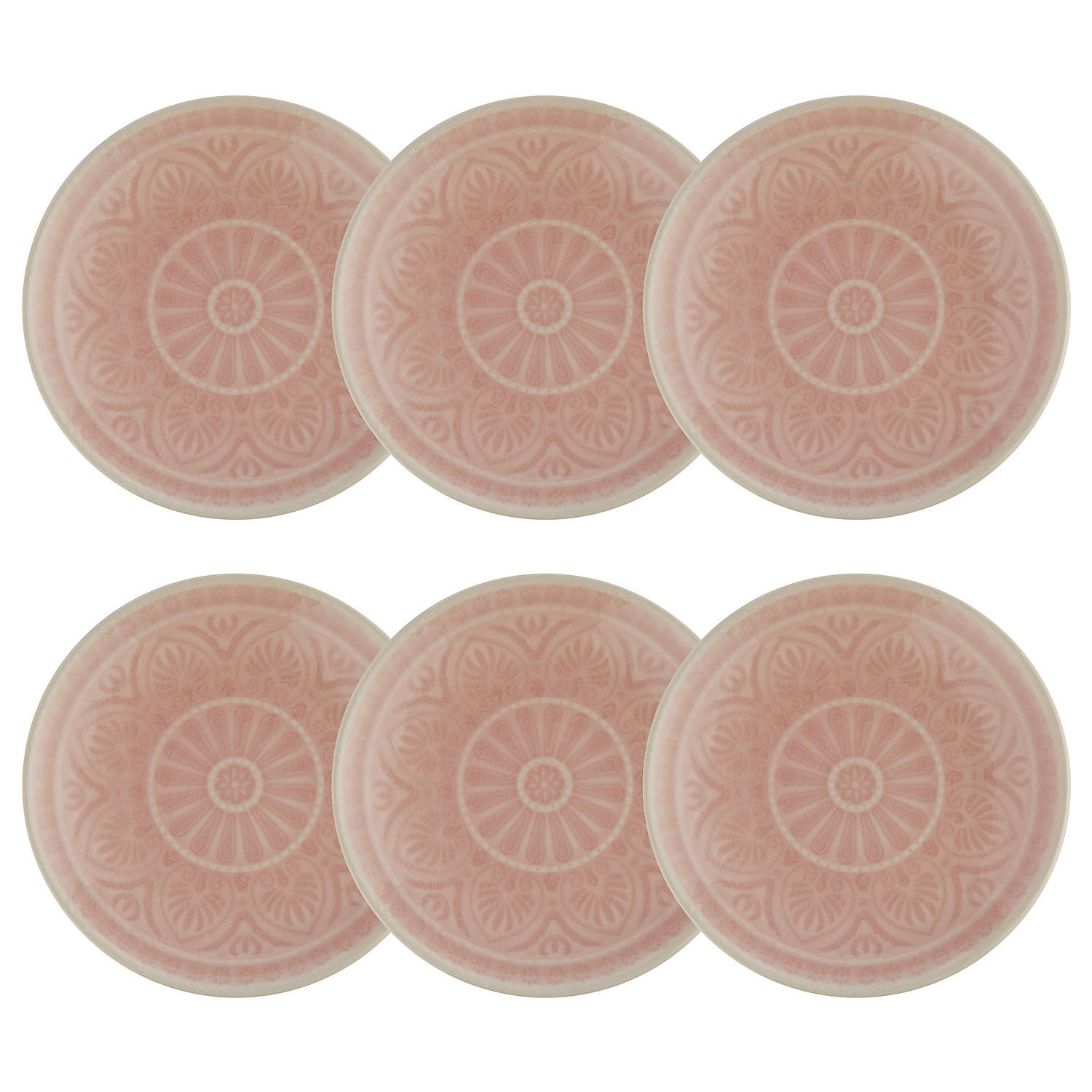 TELLER (6er Set) Sumatra - Pink, Keramik (14/14/1cm) - BUTLERS