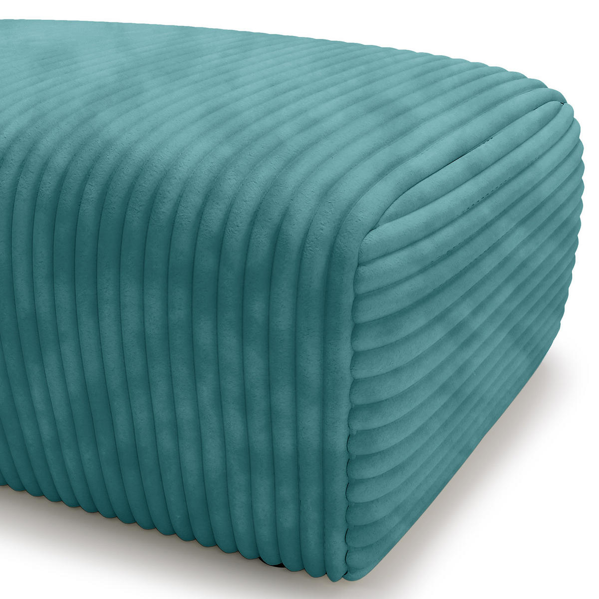 POLSTERHOCKER - Cord - Türkis/Schwarz, Kunststoff/Textil (110/40/72cm) - home24